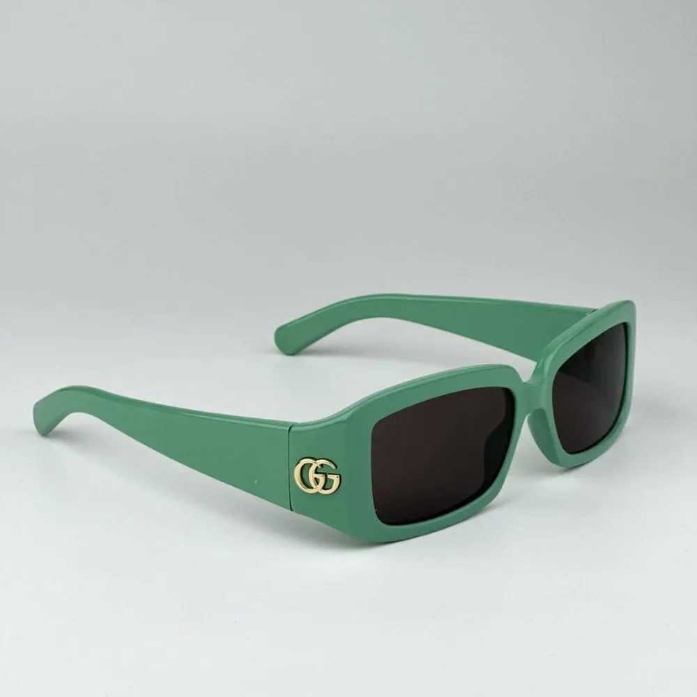 NEW Gucci GG1403S 004 Sage Green Gray Unisex Rectangle Sunglasses GG 1403S